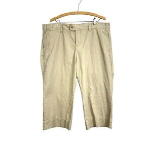 Gap Favorite Khaki Capri Women’s Sz 16 Flat Front Tan Pockets Capri Pants